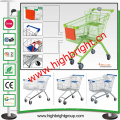 Plastic Sprayed Metal Supermarket Hand Cart Shopping Trolleys